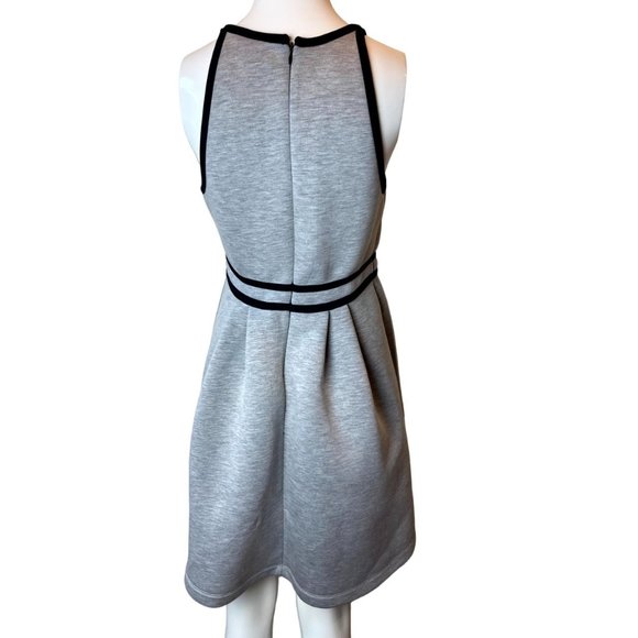 Mossimo Womens Fit & Flare Dress Color Block Crew Neck Gray Black Size Medium - Picture 3 of 7
